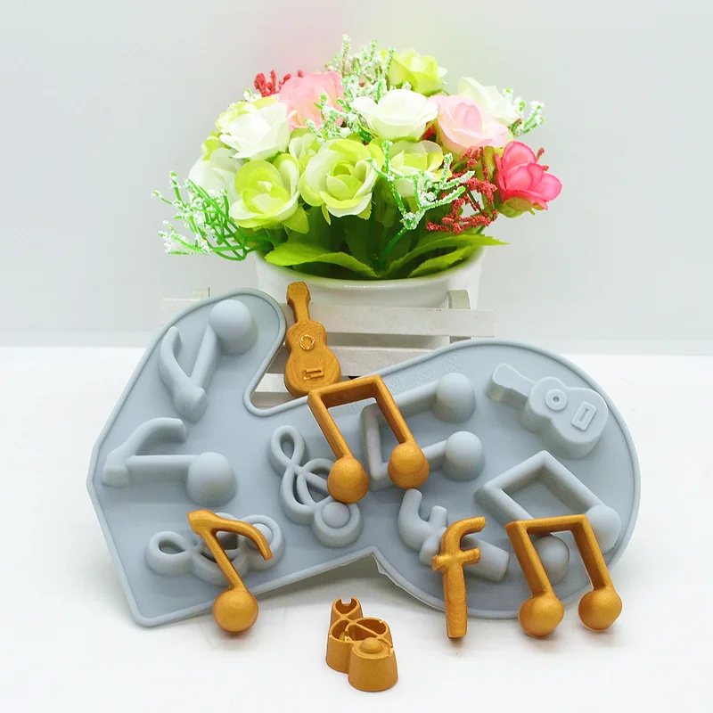 Music Note Silicone Mold Kitchen Resin Baking Tool DIY Cake Chocolate Ice Cube Fudge Lace Decoration Epoxy Moulds