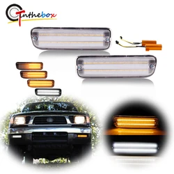 Dual-color Dynamic Amber / White LED Front Bumper Turn Signal Lights / Parking Driving Lights For Toyota Tacoma 4WD DLX RWD SR5