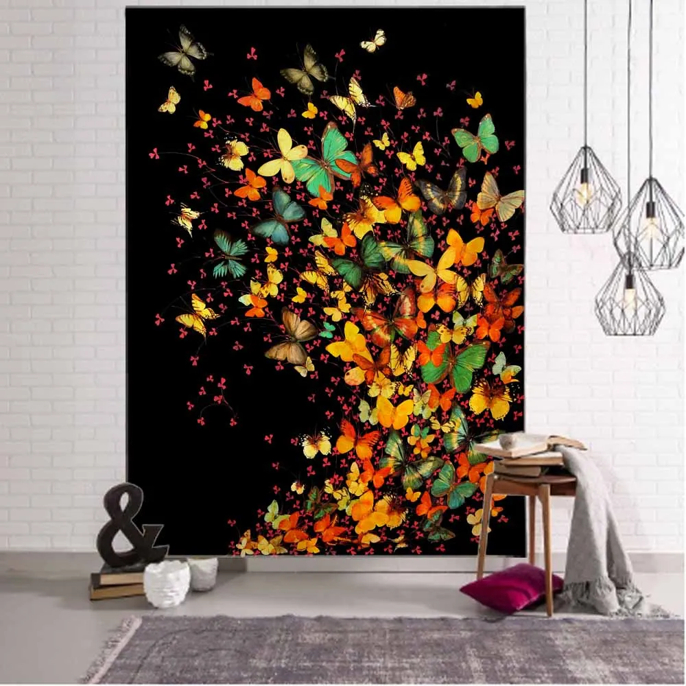 Tapestry Fantasy Art Wall Hanging Cloth Butterfly Home Art Decoration Bohemian Dormitory Bedroom Wall Decoration Tapestry