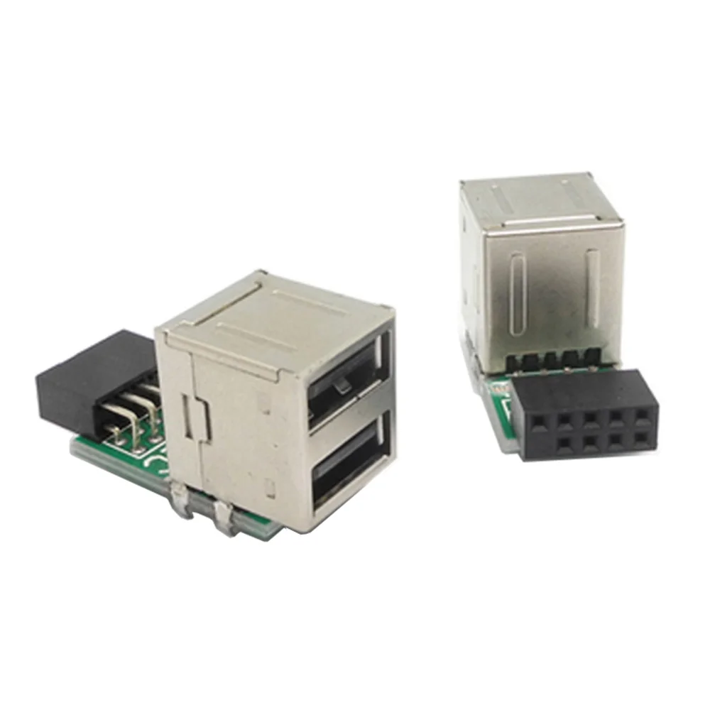 9pin اللوحة إلى 2 منافذ USB 2.0 المزدوج USB شاحن أنثي محول لوحة دارات مطبوعة بطاقة موسع موصل الداخلية