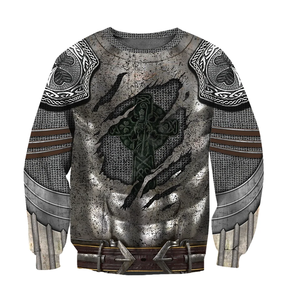 Irish Armor Knight Warrior Chainmail printed 3d hoodies Sweatshirt zipper hoodies women For men Pullover Cosplay costumes