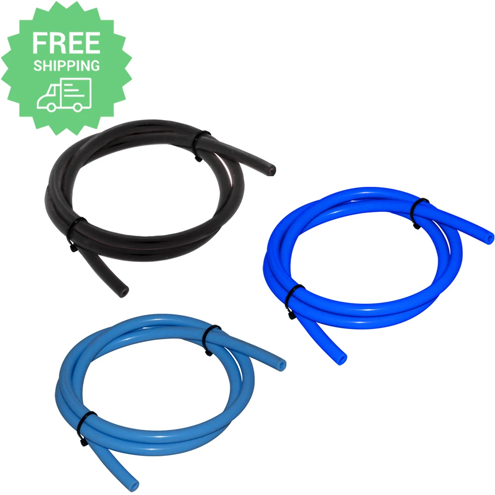 Free Shipping Universal Blue Black 4mm Auto Car Vacuum Silicone Pipe Hose Racing Line Tube Car Accessories