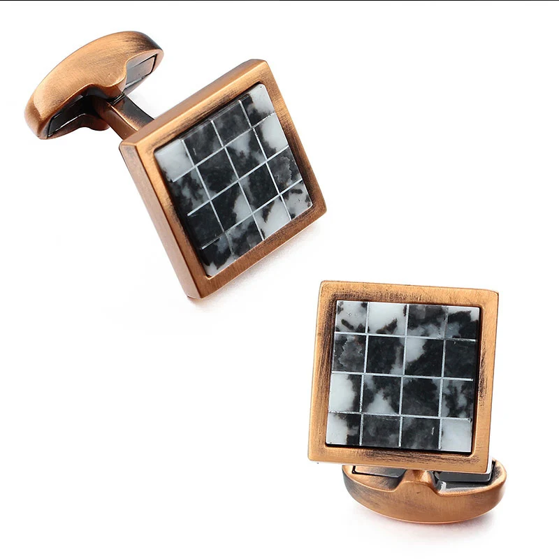 Cufflinks For Men with Gift Box, Rhodium Tone, Polished Mother of Pearl, Suit for Different Suits French Shirts Tuxedos HAWSON