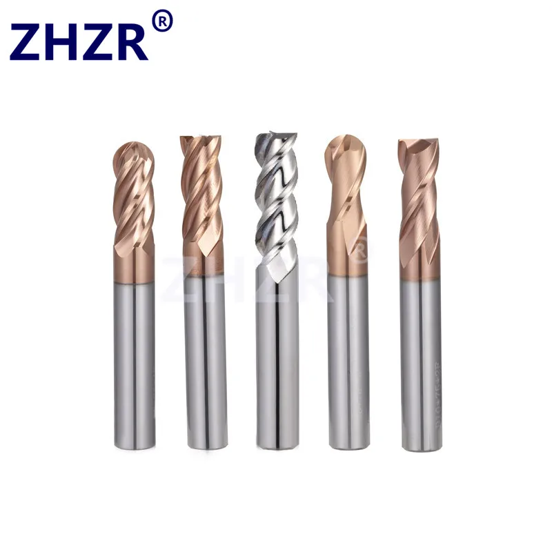 ZHZR  1PCS d1 1.5 2 2.5 3 3.5 4 mm 2 3 4F Tungsten carbide carbide milling cutter for high-speed milling machine