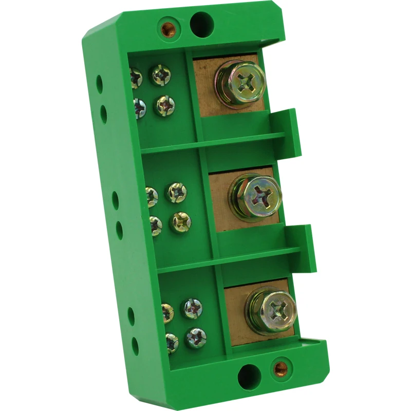 1pcs Connection Distribution Box 3-in 6-out Three phase Green Terminal Block Row Junction Metering Box Part Line