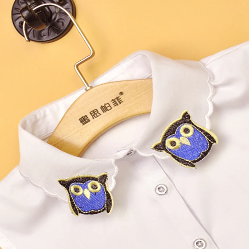 Embroidery Fake Collar Women Detachable Collars Lapel Shirt White False Collar Shirt Female Women Accessories Neck Decor