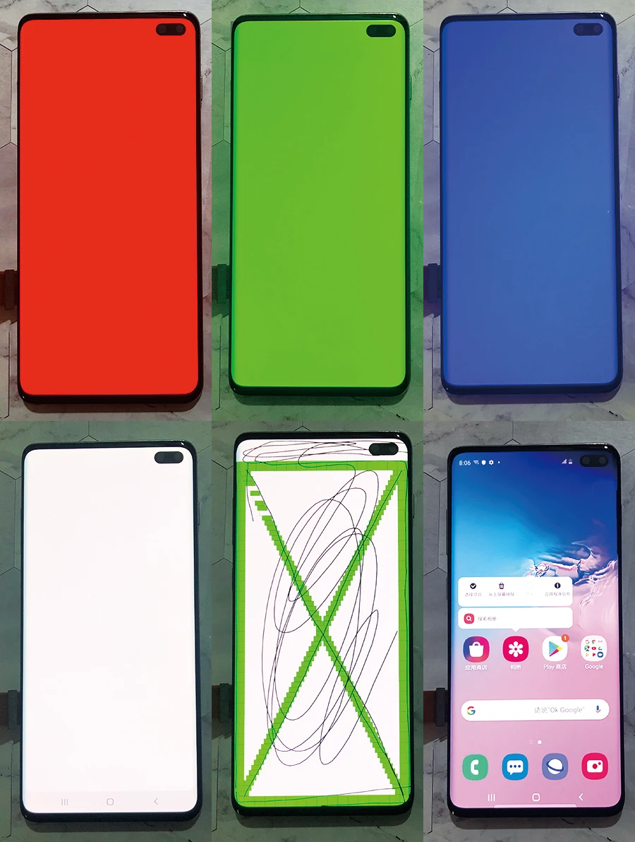 OEM AMOLED FOR S10 PLUS LCD For SAMSUNG Galaxy S10+ SM G9750 G975F Display Touch Curved Screen Digitizer Replacement with frame