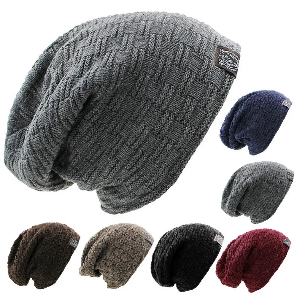 

Decorative Great Soft Men Hat Knitted Winter Beanie Breathable for Home