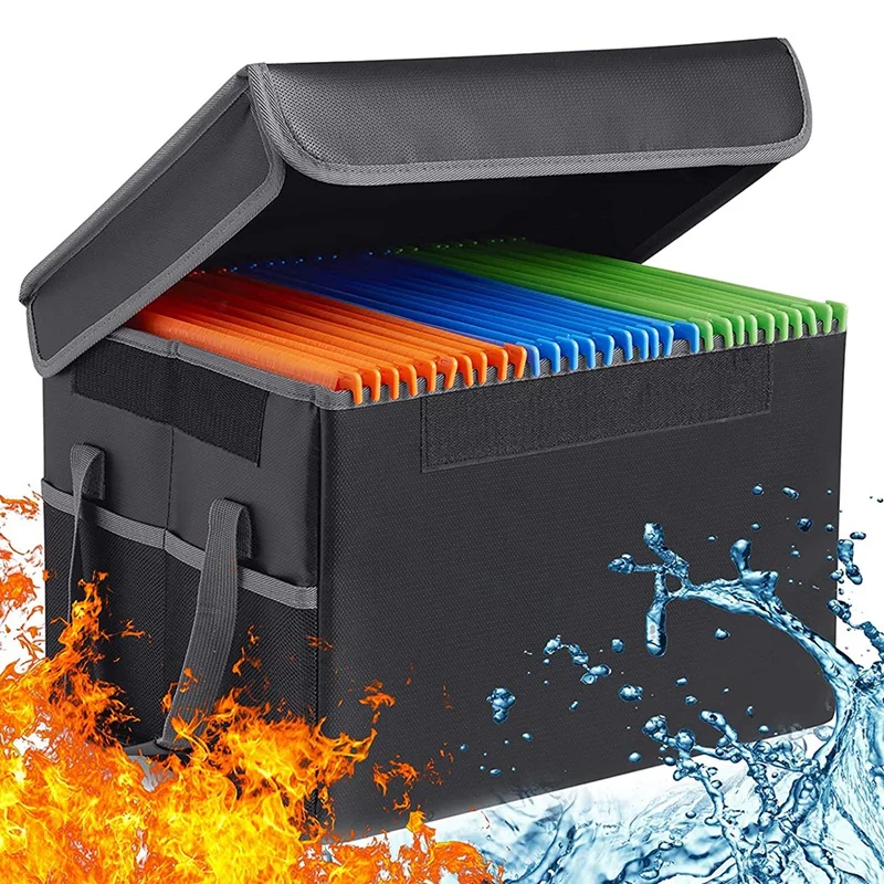 

Fireproof File Box File Storage Box,Fireproof Storage File Cabinet with Lock,Portable Office Box,for Letter/Legal Folder