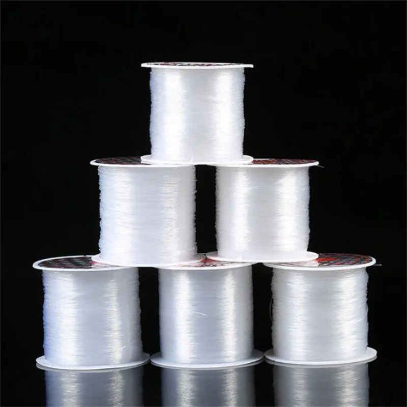 1Roll 0.2 0.4 0.6 0.8mm Non-stretch Crystal Cord Thread Transparent Needlework Beading DIY Jewelry Bracelet Crafts Accessories