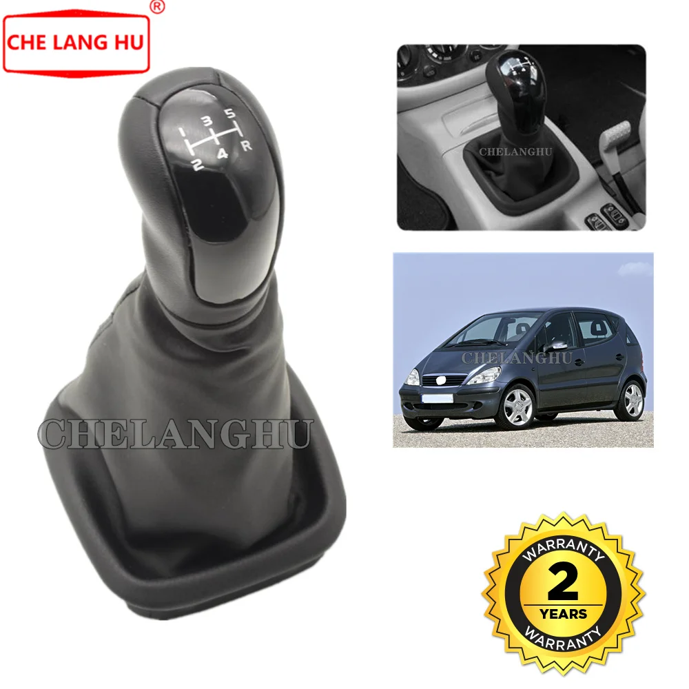 For Mercedes Benz A-Class W168 1997 1998 1999 2000 2001 2002 2003 2004 Manual 5 Speed Gear Stick shift knob Level leather Boot