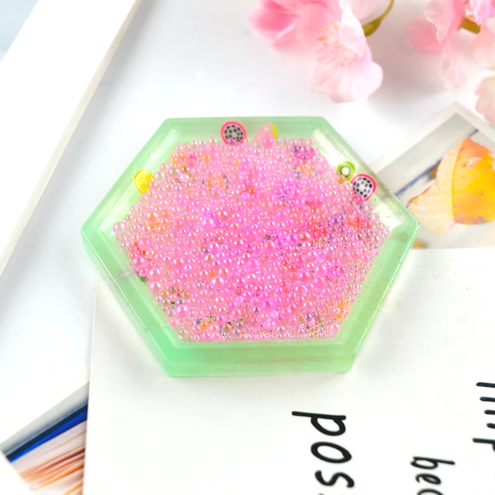 Mini Bola de burbujas para decoración de uñas, Bola de bolitas con forma de Caviar, gotitas de gota de agua para Resina UV, relleno de silicona