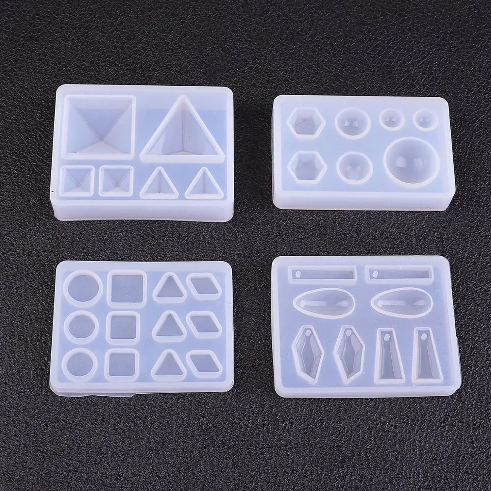 Liquid Resin Silicone Mold DIY Geometric Triangle Craft Epoxy Resin Casting Molds for Jewelry Making Necklace Pendant Decorative