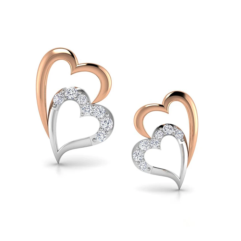 

Huitan Romantic Double Heart Earrings with CZ Stone for Women Fresh Style Wedding Engagement Party Accessories Hot Sale Jewelry