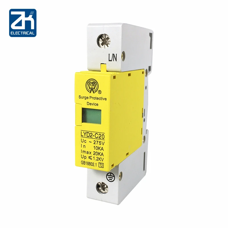 

C20-1P 10KA~20KA ~275V 385V 420V AC SPD House Surge Protector Protective Low-voltage Arrester Device Lightning protection