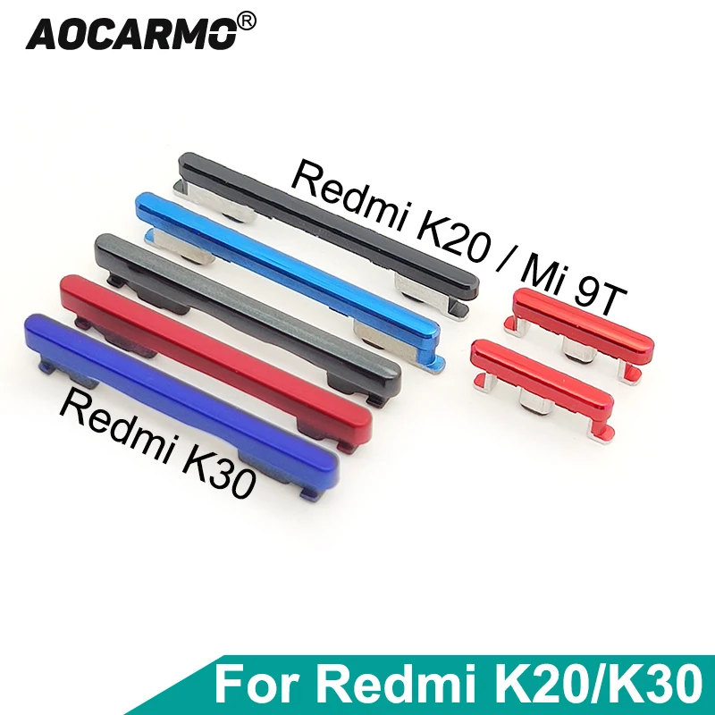 Aocarmo For Xiaomi Redmi K20 / Mi 9T / For Redmi K30 Power On Off Buttons Volume Up Down Switch Side Key Replacement Part