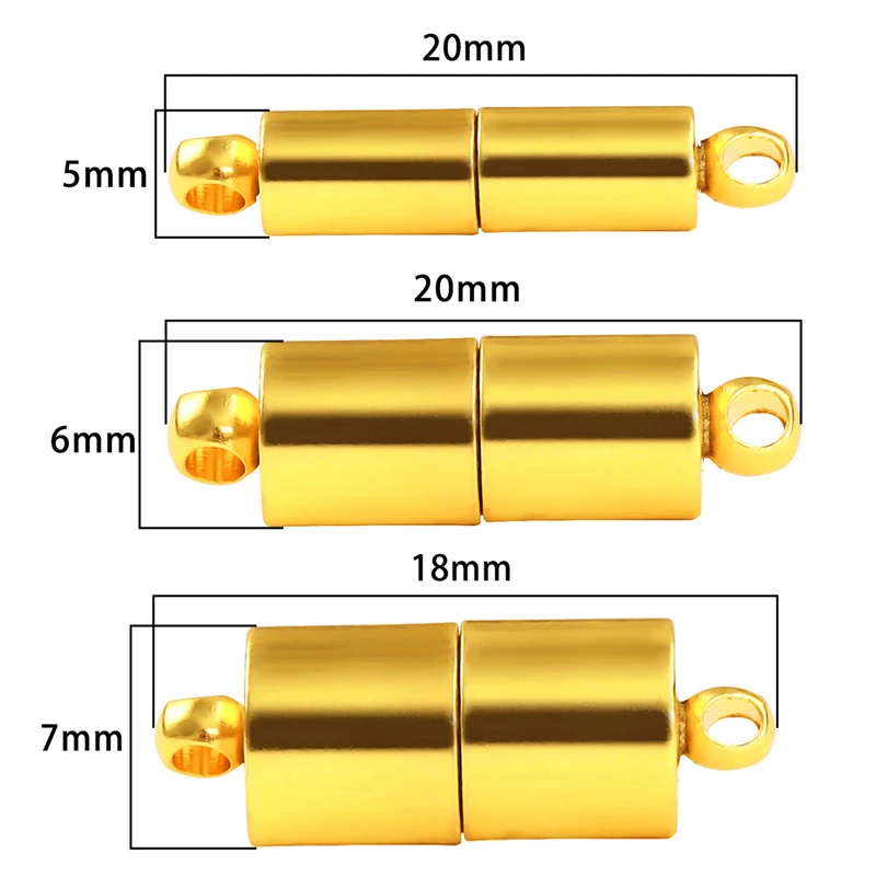 Gold Silver 2Sets Round Strong Magnetic Clasps Fit Bracelets Necklace Rhodium End Clasp Connectors for Makings Leather Jewelry