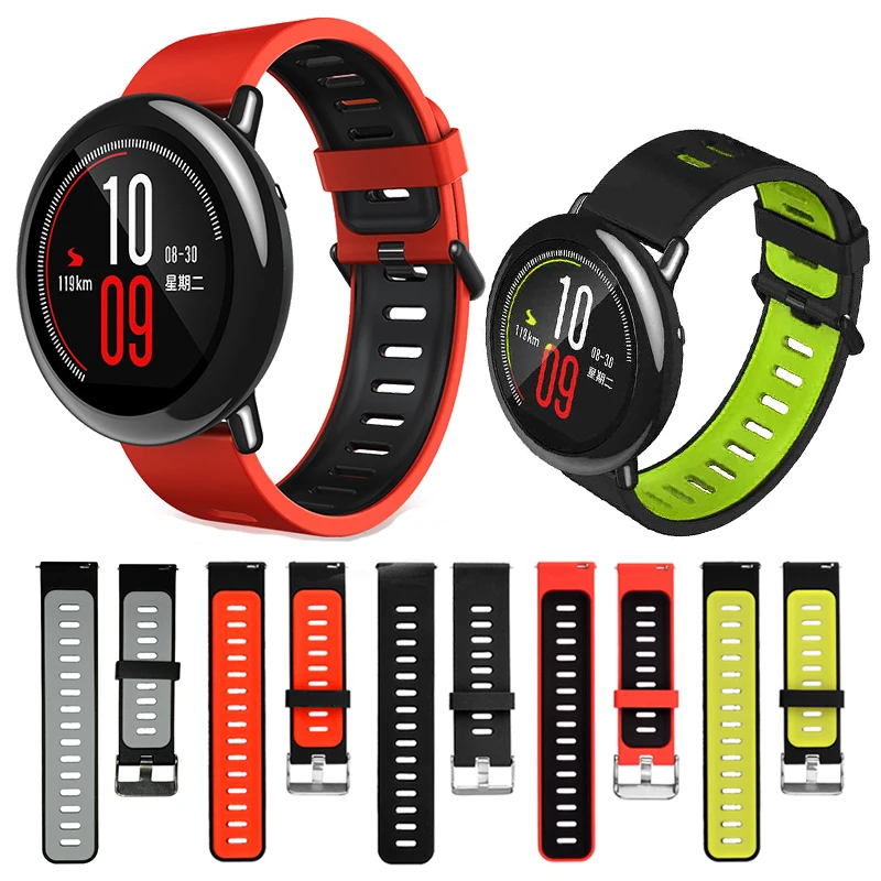 

22mm Silicone Strap for Huami Amazfit Pace Stratos 3 2 2S GTR 47mm GTR 4/3/2 Smart Watch Band for Amazfit Bip 5