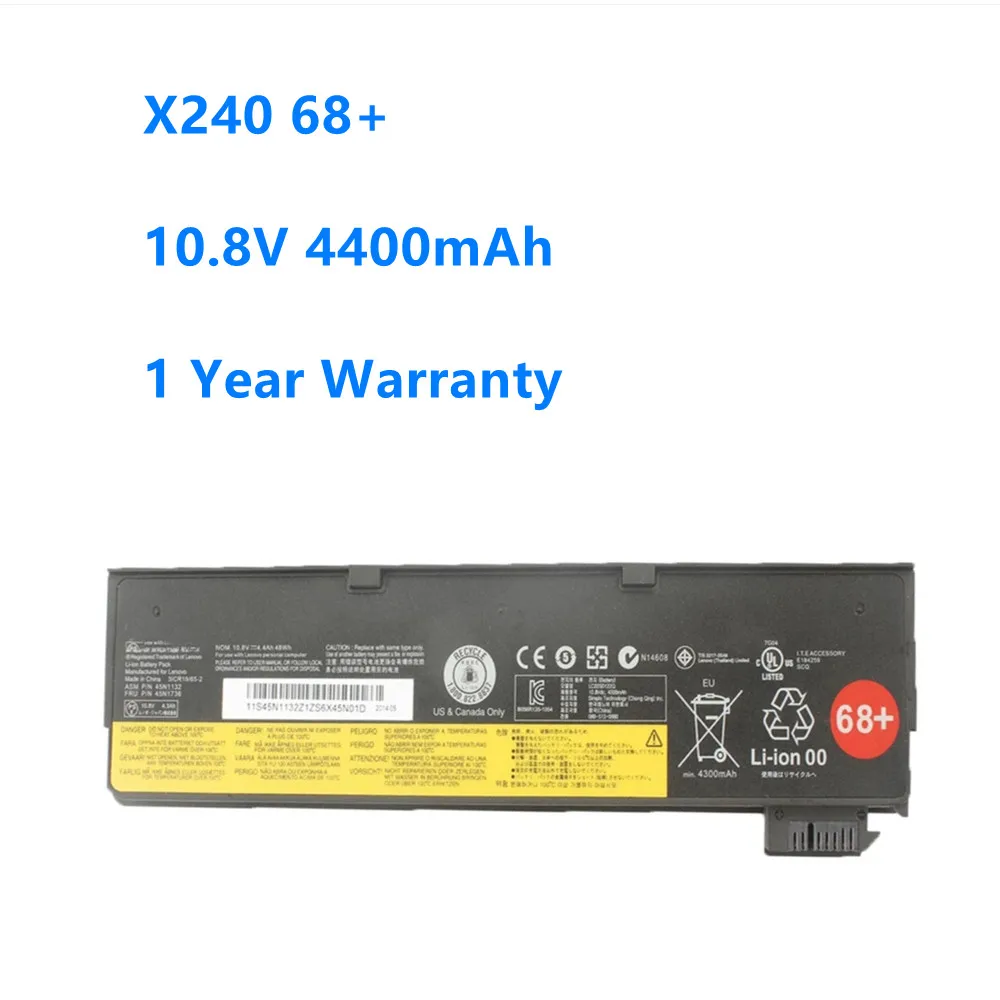 X240 Laptop Battery for lenovo ThinkPad T440 T440S X240 X240S S440 S540 X250 45N1132 45N1124 45N1130 10.8V 4400mAh