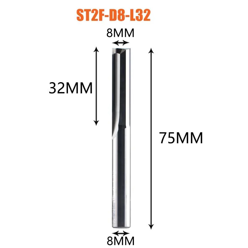 Dreanique 3.175mm 4mm 6mm 8mm Schacht 2-snijdende Carbide freesfrees graveerfrees rechte sleuf frees