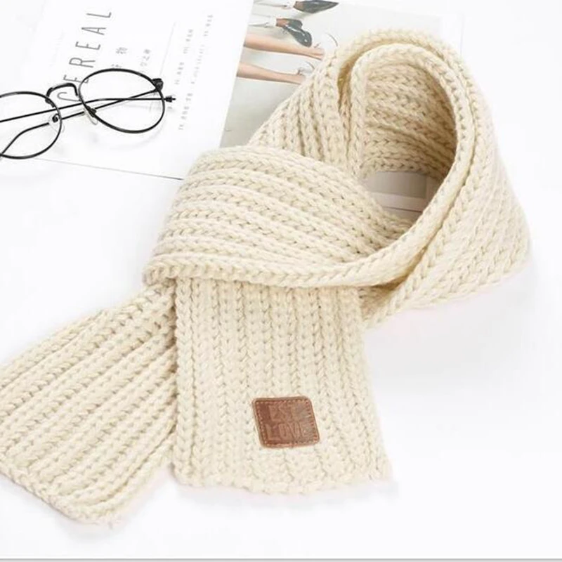 Baby Scarf Ear Warmer For Children Autumn Winter Scarves Woolen Knitted Girls Boy Sold Color Scarf Infant Neck Wrap