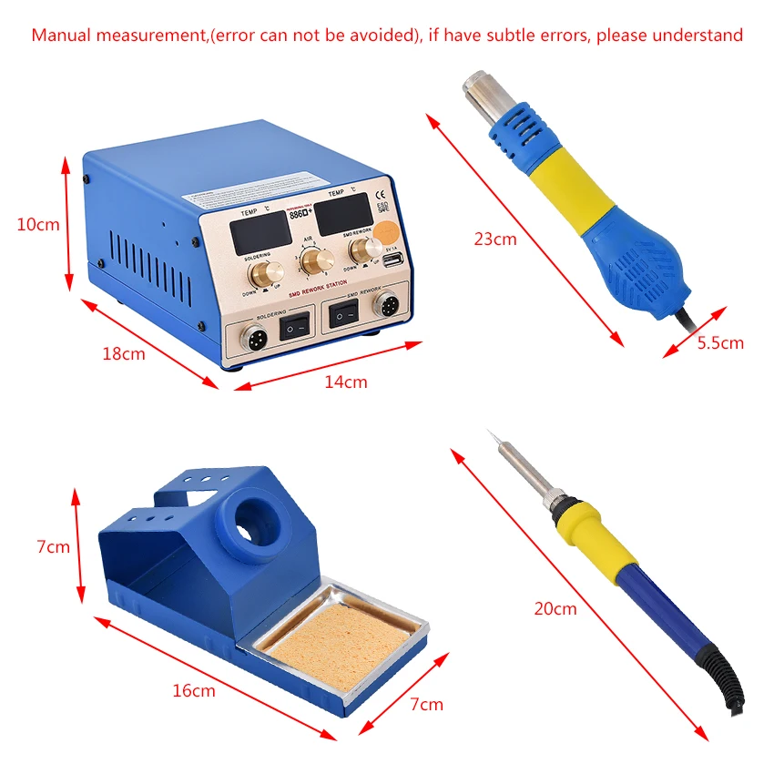 YX-886A/886D/886D + Hot Air Gun Pematrian Stasiun Papan Utama Perbaikan Ulang Stasiun IC Pembongkaran Ulang Stasiun 110V/220V 700W