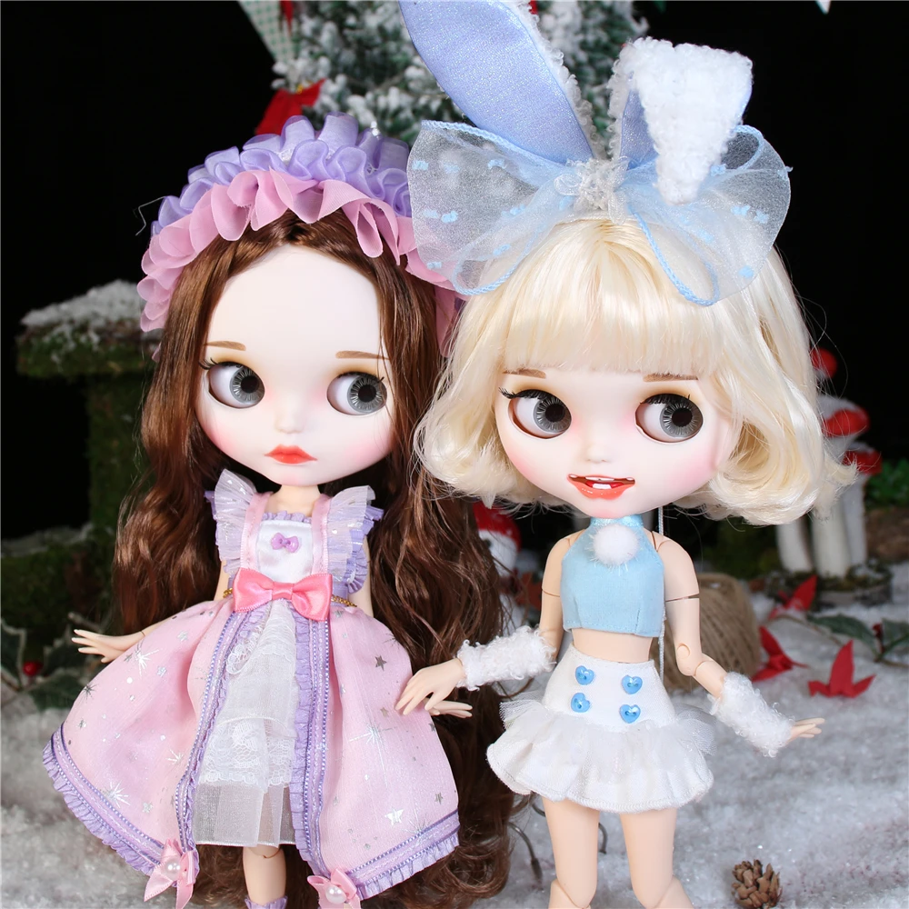 ICY DBS Blyth Doll 1/6 BJD Joint Body White Skin Matte Face 30cm Anime Toy Smiling Face Custom Doll Including Costume Shoes