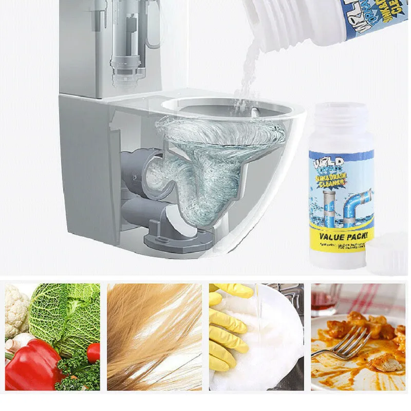 Hot sale Super Powerful Sink Drain Cleaner Powder Toilet Brush Closestool Clogging Cleaning Tool Super Amazing Portable