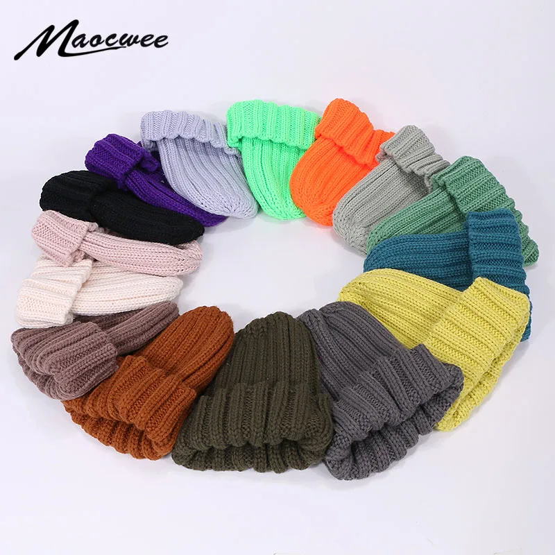 Pompoms Fur Knitted Winter Hats For Women Pom Poms Skullies Beanies Thick Winter Hats Fluffy Ball Female Beanies Caps Warm Hat