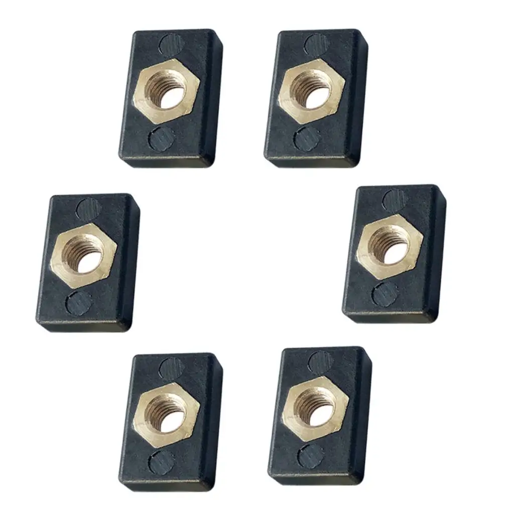 6Pcs M6 Copper Nut Nutsert Kayak Fitting Mount Nutsert Bolt Nylon Boat Hardware Screws Parts for Kayak Boat Mariner Trail Rail