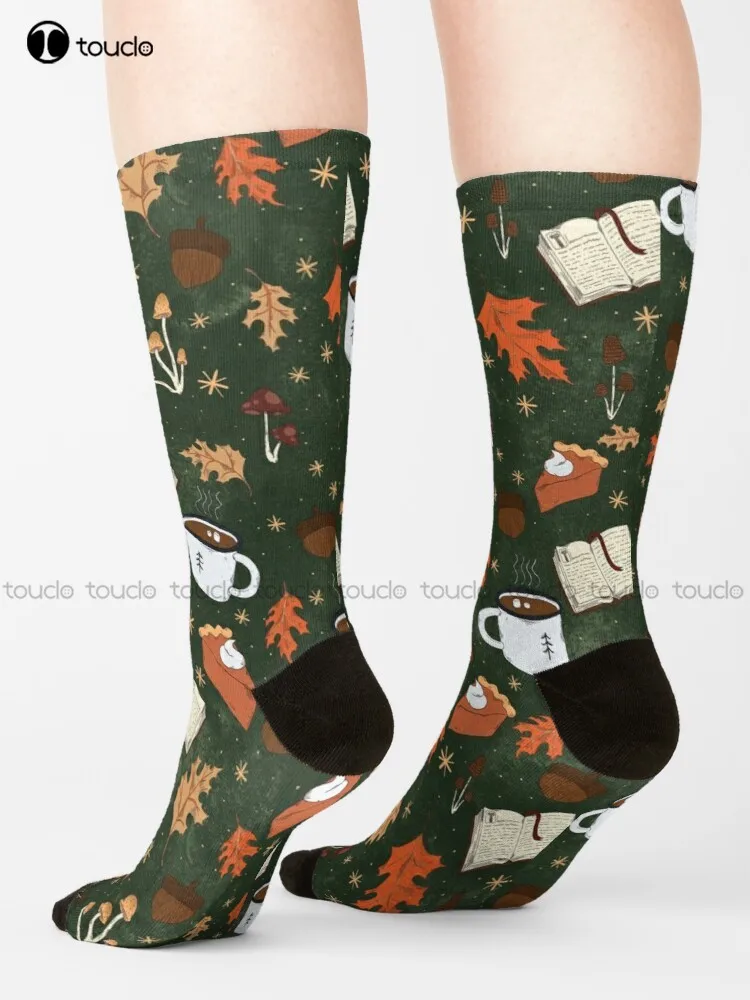 Fall Pattern Socks Halloween Socks Men Personalized Custom Unisex Adult Teen Youth Socks 360° Digital Print Hd High Quality