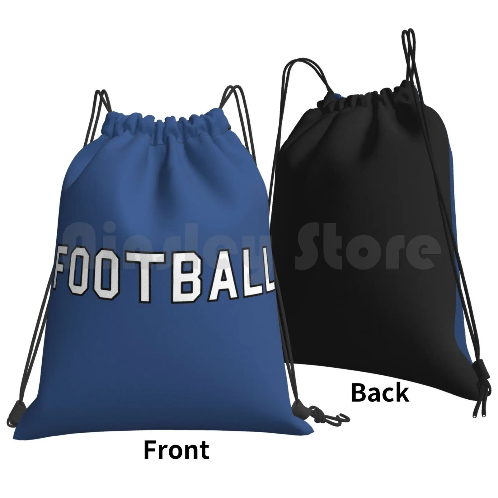 Football Backpack Drawstring Bag Riding Climbing Gym Bag Football Sports Field Pigskin Tackle Goalposts Uprights Helmet