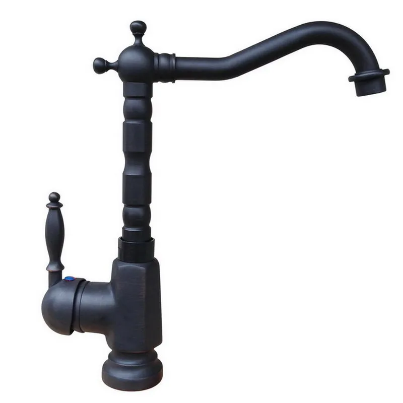 Black Oil Rubbed Bronze Kitchen Wet Bar Bathroom Vessel Sink Faucet Mixer Tap Single Hole Swivel Spout One Handle mnf340