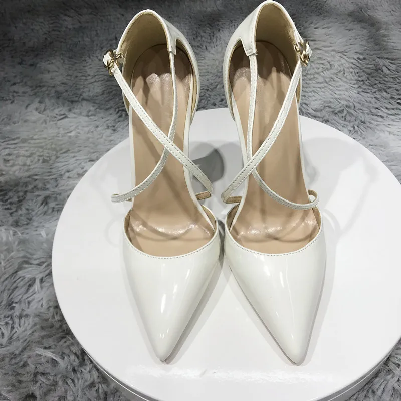 Sexy pumps 12cm high heel ladies pumps nightclub shallow pointed toe heel woman pumps party nightclub blue white QP101 ROVICIYA