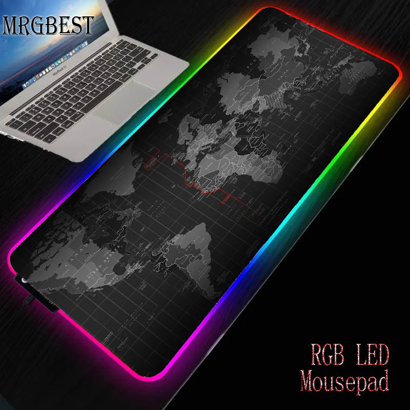 

Большой коврик для мыши MRGBEST с изображением старой карты, RGB, для игроков, ПК, компьютерный коврик, светодиодный шь со светодиодной подсветкой, XXL, коврики для поверхности, коврик для клавиатуры и стола