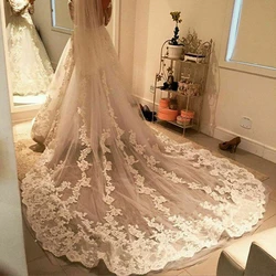 New White Ivory Lace Veil 105