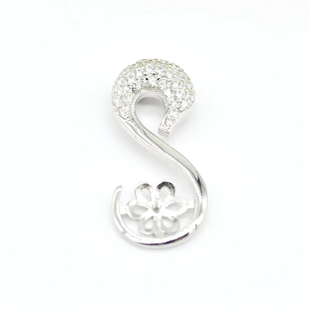 

S925 Sterling Silver Swan Pendants Mountings For Pearl Diy Jewelry, Design Pearl Pendants Fitting With Pearl Seat For Women