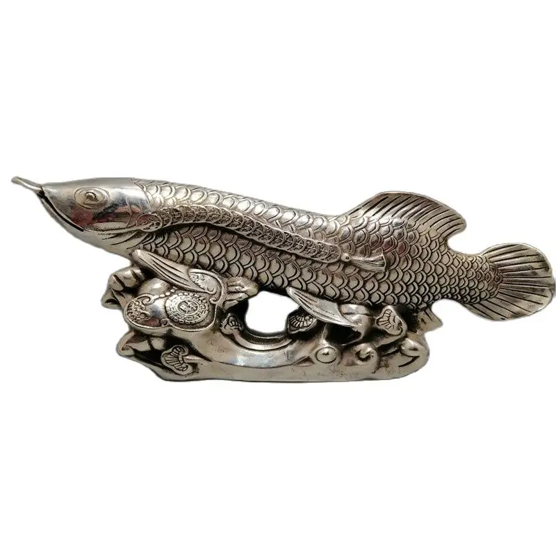 

Antique white bronze ware Gold Dragon Fish Ornament Collection