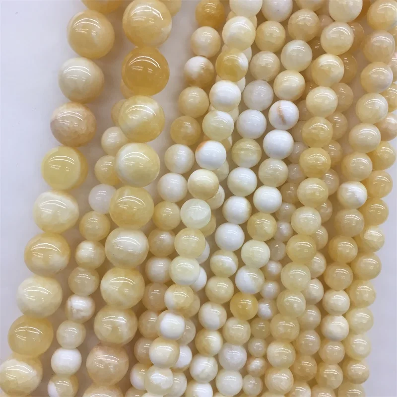 High Quality Natural Genuine Orange Yellow Calcite Round Jewellery Loose Ball Beads Gemstone 4mm 6mm 8mm 10mm 12mm 15\