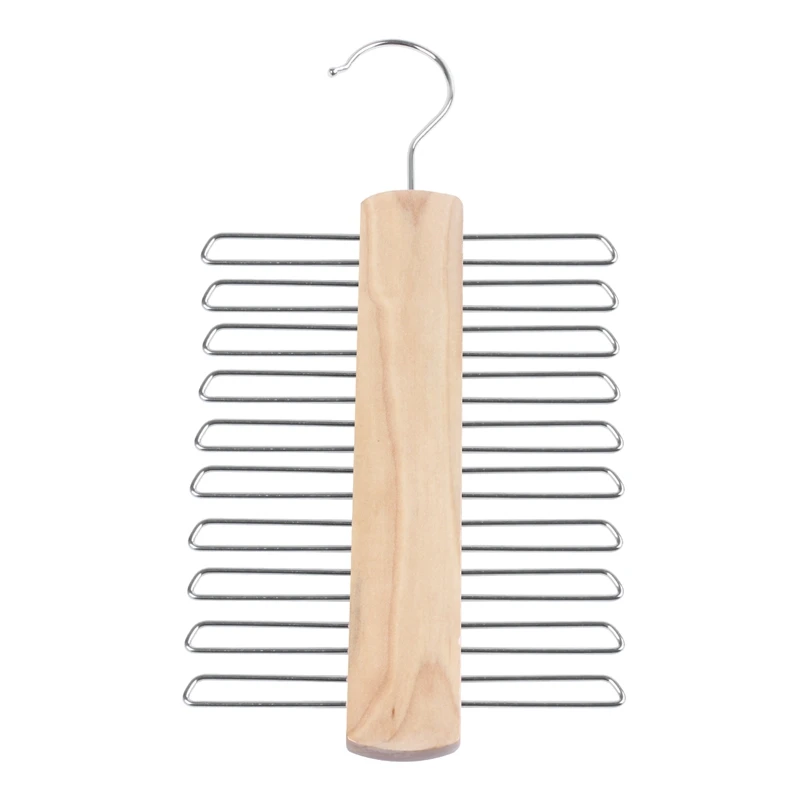 

Store 20 Bar Wooden Tie Hanger - Scarfs & Belt Rack Organiser