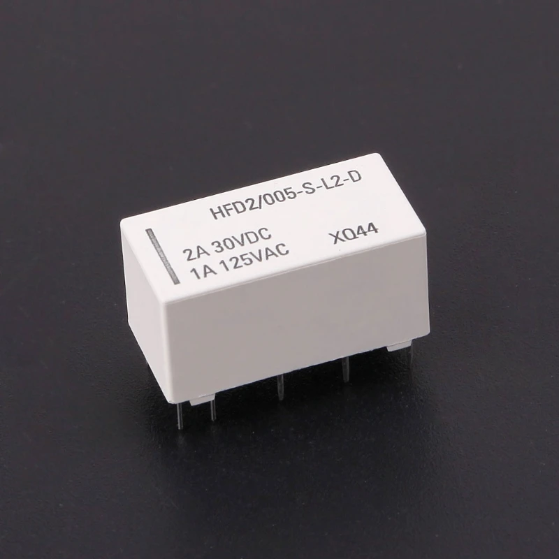 New 5V Coil Bistable Latching Relay DPDT 2A 30VDC 1A 125VAC HFD2/005-S-L2-D Realy