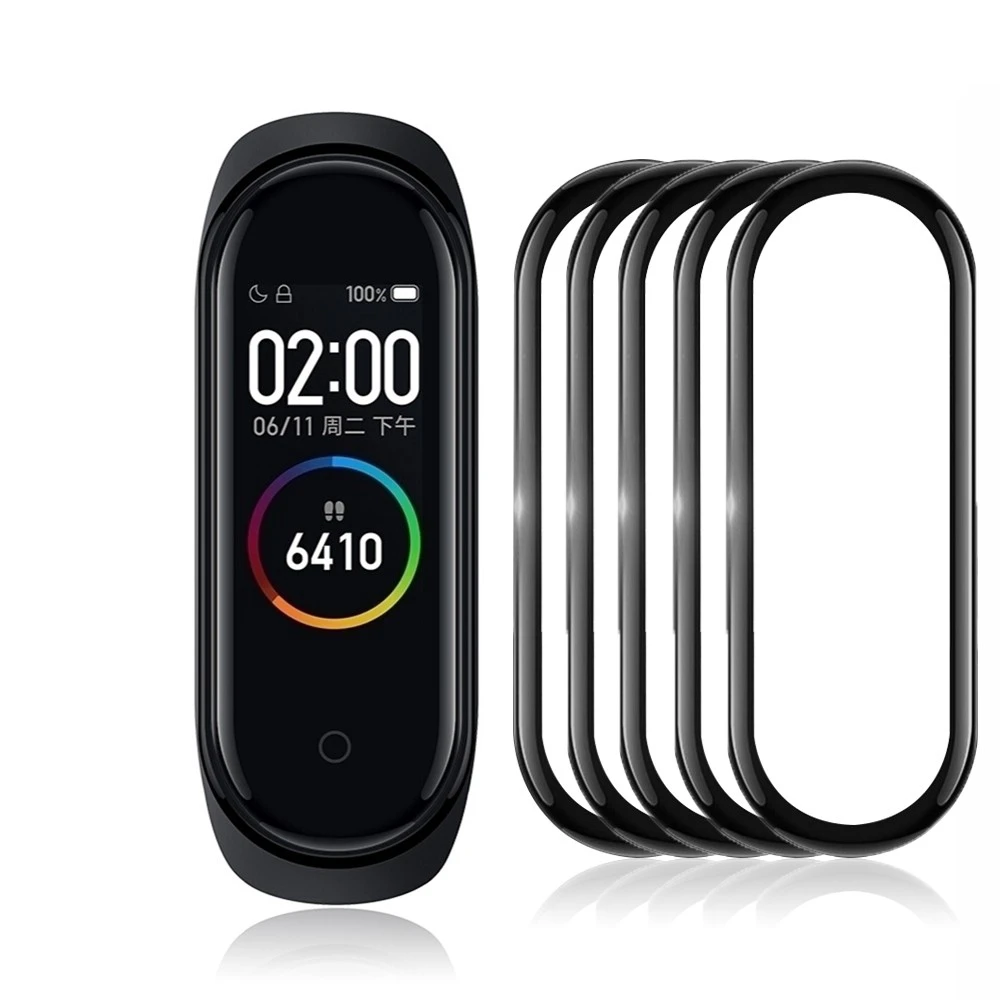 9D Protective Film Glass for Xiaomi Mi band 4 5 6 Full Cover for Mi band5 Smart Watchband Soft Screen Protector For Mi Band 5 6