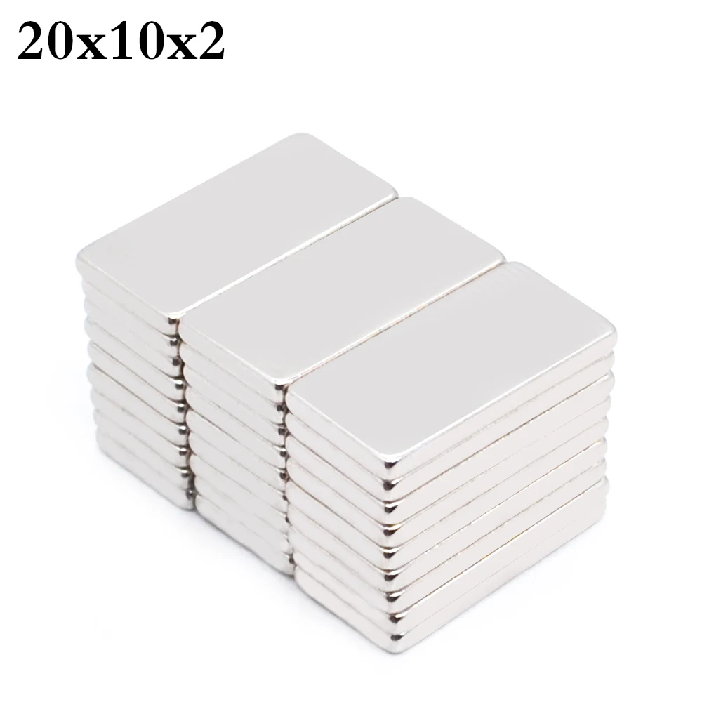 1/5/10/15/50/500Pcs 20x10x2mm Neodymium Magnet 20mm x 10mm x 2mm N35 NdFeB Block Super Powerful Strong Permanent Magnetic imanes