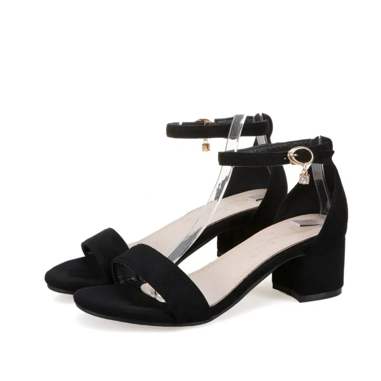 Big Size 9 10 11 12 13 14 15 16 high heels sandals women shoes woman summer ladies Button-up sandals with thick heels