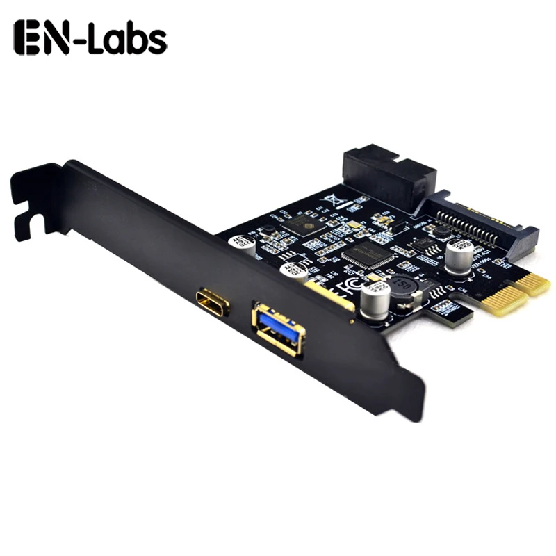 En-Labs PCI-e to 4 Ports USB 3.1 GEN 1 (5Gbps)(USB Type-C +USB Type A  w/ Internal 19Pin USB 3.0 Dual Port)  PCI Express Card