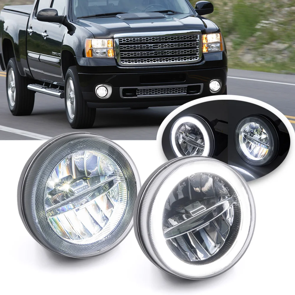 2Pcs LED DRL Daytime Running Fog Light for GMC Sierra 1500 2500HD  3500HD 2007-2013 driving light