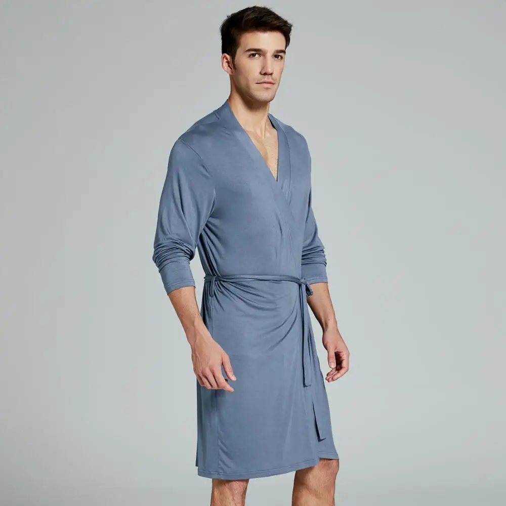 

Men's Modal nightgown bathrobe sexy gown Sleepwear Night Shirt Loungewear Pyjamas