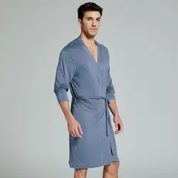 Men's Modal nightgown bathrobe sexy gown Sleepwear Night Shirt Loungewear Pyjamas