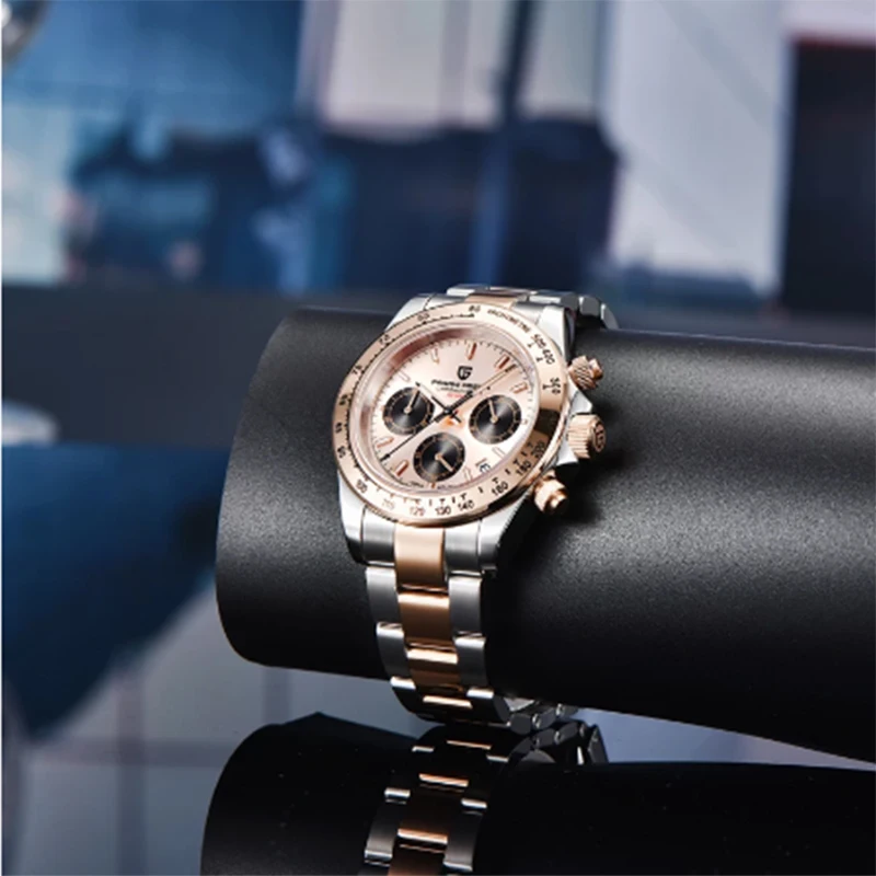 تصميم باجاني-ساعات كرونوغراف كوارتز للرجال ، ساعات عسكرية ، فولاذ مقاوم للصدأ ، مرآة ياقوت ، موضة ، VK63 ، جديد ،