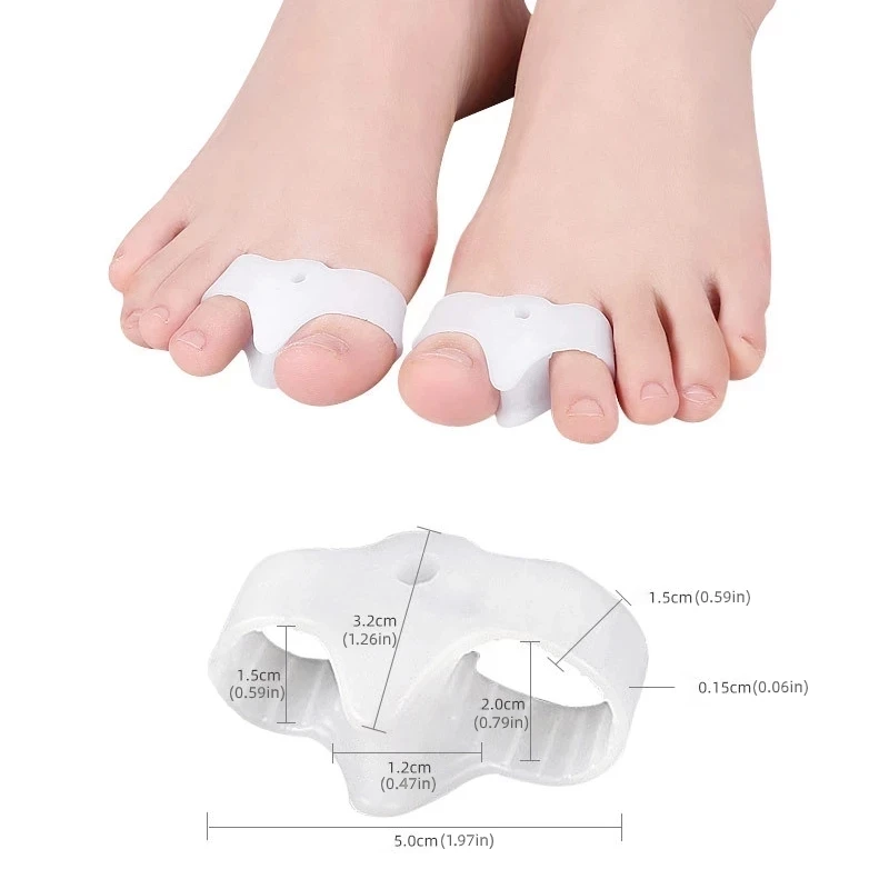 2pcs=1pair Bunion Hallux Valgus Corrector Silicone Toe Spreader Separator  Thumb Finger Correction Straightener Foot Care Tool